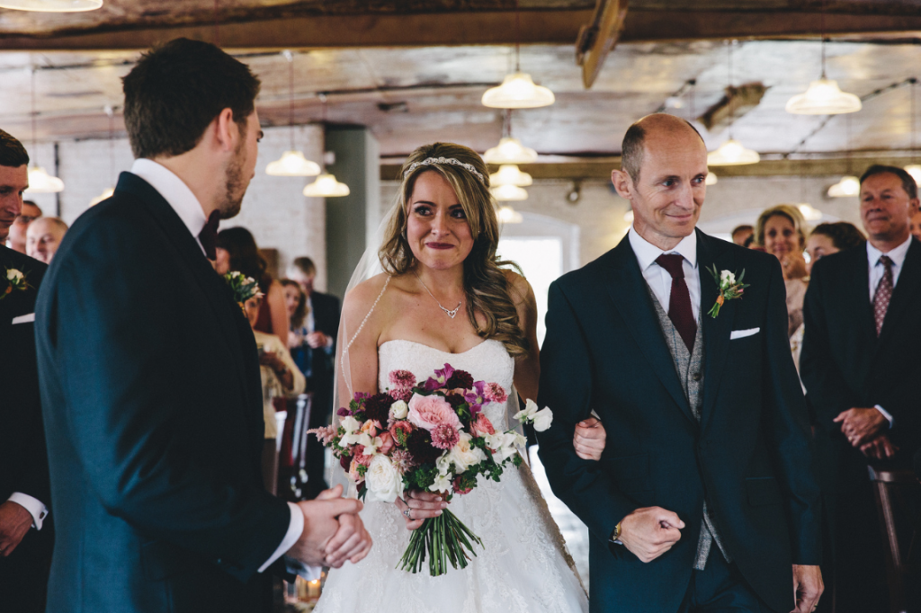 Gemma and Peter at The West Mill venue Nadia Di Tullio Flowers